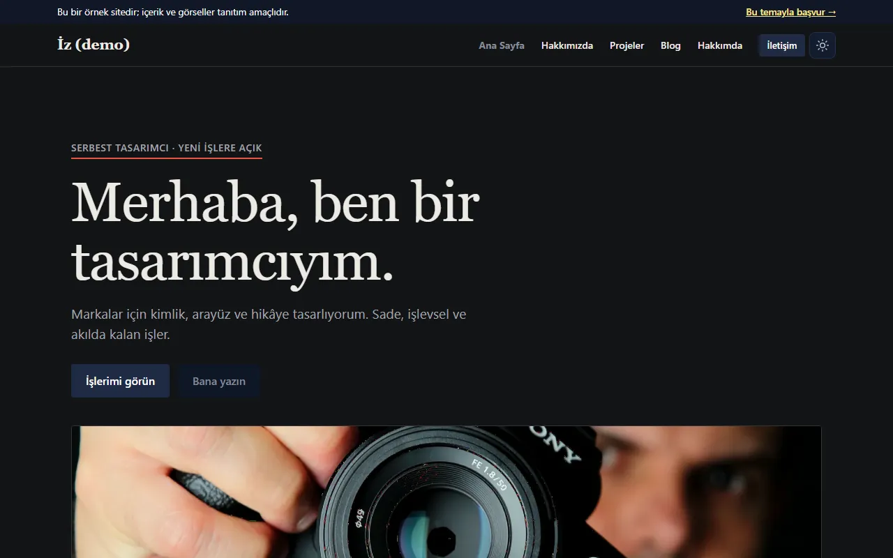 İz masaüstü görünümü
